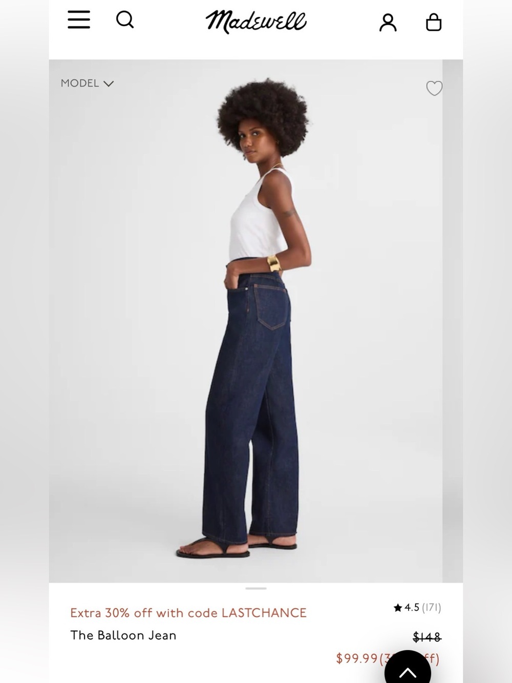 Madewell 100% Cotton Balloon Jeans